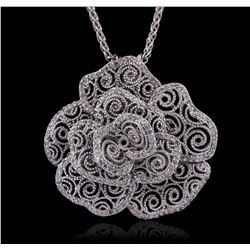 14KT White Gold 0.77ctw Diamond Pendant With Chain