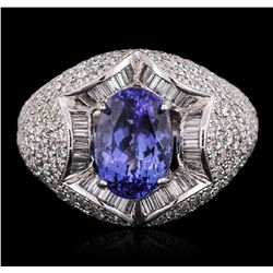 18KT White Gold 2.51ct Tanzanite and Diamond Ring