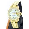 Image 1 : Rolex President 18KT Gold Diamond and Emerald Ladies Watch