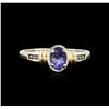 Image 1 : 14KT White Gold 0.50ct Tanzanite and Diamond Ring