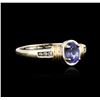Image 2 : 14KT White Gold 0.50ct Tanzanite and Diamond Ring