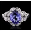 Image 1 : 14KT White Gold 2.71ct Tanzanite and Diamond Ring