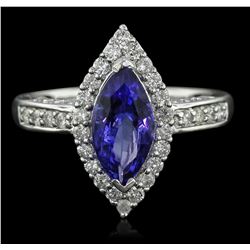 14KT White Gold 2.13ct Tanzanite and Diamond Ring