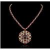 Image 2 : 14KT Yellow Gold 71.33ctw Ruby Necklace