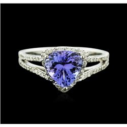 14KT White Gold 1.72ct Tanzanite and Diamond Ring