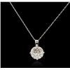 Image 2 : 14KT White Gold 0.60ctw Diamond Pendant With Chain