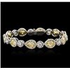 Image 1 : Platinum EGL USA Certified 14.88ctw Fancy Yellow Diamond Bracelet