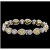Image 2 : Platinum EGL USA Certified 14.88ctw Fancy Yellow Diamond Bracelet