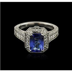 18KT White Gold 2.18ct Tanzanite and Diamond Ring