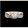 Image 1 : 1.06ctw Diamond Wedding Ring Set - 18KT Two-Tone Gold