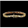 Image 2 : 14KT Yellow Gold 10.83ctw Sapphire and Diamond Bracelet