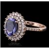 Image 2 : 14KT Rose Gold 1.63ct Tanzanite and Diamond Ring