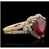 Image 2 : 14KT Yellow Gold 5.41ct Ruby and Diamond Ring