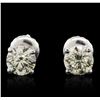 Image 1 : 14KT White Gold 1.09ctw Diamond Solitaire Earrings