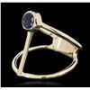 Image 2 : 14KT Yellow Gold 0.55ct Sapphire Ring