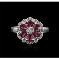 14KT White Gold 1.06ctw Ruby and Diamond Ring