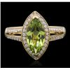 Image 1 : 14KT Yellow Gold 1.85ct Tsavorite and Diamond Ring