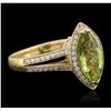 Image 2 : 14KT Yellow Gold 1.85ct Tsavorite and Diamond Ring