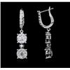 Image 2 : 14KT White Gold 1.19ctw Diamond Earrings
