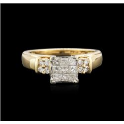 14KT Yellow Gold 0.56ctw Diamond Ring