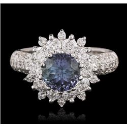 14KT White Gold 1.67ct Tanzanite and Diamond Ring