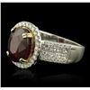 Image 2 : 14KT Two-Tone Gold 4.23ct Ruby and Diamond Ring