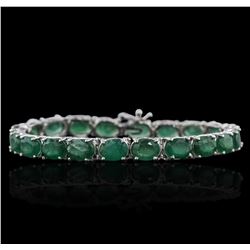 14KT White Gold 19.20ctw Emerald Bracelet