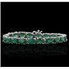 Image 1 : 14KT White Gold 19.20ctw Emerald Bracelet