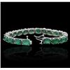 Image 3 : 14KT White Gold 19.20ctw Emerald Bracelet