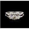 Image 1 : 14KT White Gold 1.57ctw Diamond Wedding Ring Set