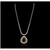 Image 2 : 14KT Yellow Gold 20.44ct GIA Certified Tanzanite and Diamond Necklace
