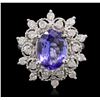 Image 1 : 14KT White Gold 3.07ct Tanzanite and Diamond Ring