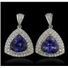Image 1 : 14KT Two-Tone 4.73ctw Tanzanite and Diamond Earrings