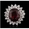 Image 1 : 14KT White Gold 6.56ct Ruby and Diamond Ring