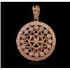 Image 2 : 14KT Rose Gold 0.20ctw Diamond Pendant With Chain