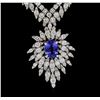 Image 2 : 14KT White Gold 2.57ct Tanzanite and Diamond Necklace