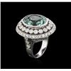 Image 4 : 18KT White Gold GIA Certified 12.44ct Tourmaline and Diamond Ring
