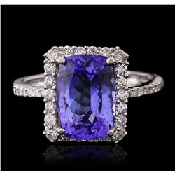 14KT White Gold 3.04ct Tanzanite and Diamond Ring