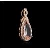 Image 2 : 14KT Rose Gold 3.40ct Morganite and Diamond Pendant