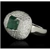 Image 2 : 14KT White Gold 4.64ct Emerald and Diamond Ring