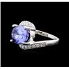 Image 2 : 14KT White Gold 5.13ct Tanzanite and Diamond Ring