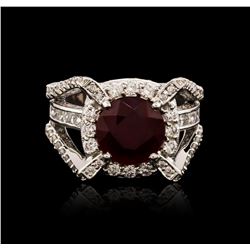 14KT White Gold 5.85ct Ruby and Diamond Ring