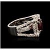 Image 3 : 14KT White Gold 5.85ct Ruby and Diamond Ring