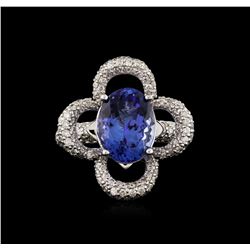 14KT White Gold 5.81ct Tanzanite and Diamond Ring