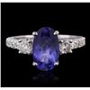 Image 1 : 14KT White Gold 2.46ct Tanzanite and Diamond Ring