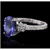 Image 2 : 14KT White Gold 2.46ct Tanzanite and Diamond Ring