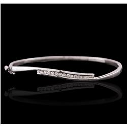 14KT White Gold 0.80ctw Diamond Bangle Bracelet