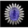 Image 1 : 14KT White Gold 16.78ct Tanzanite and Diamond Ring