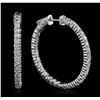 Image 4 : 14KT White Gold 2.03ctw Diamond Hoop Earrings