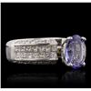Image 2 : 14KT White Gold 3.24ct Tanzanite and Diamond Ring
